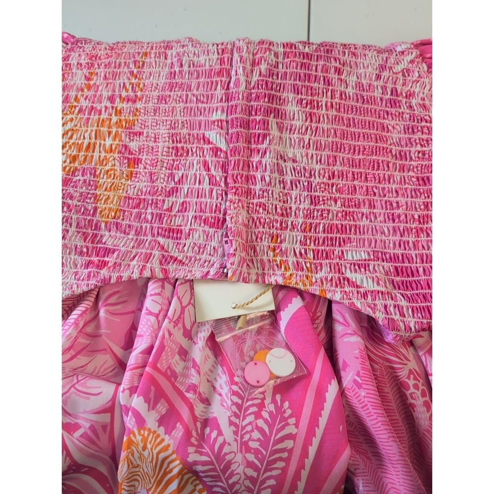 New Sheridan French Stacey Maxi Pink Zebra Dress medallion flutter sleeve XL - Picture 9 of 12